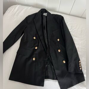 Zara Black Blazer with Gold Accents